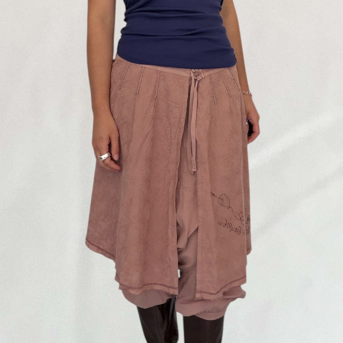 Vintage pink Cop Copine two piece skirt and capri set