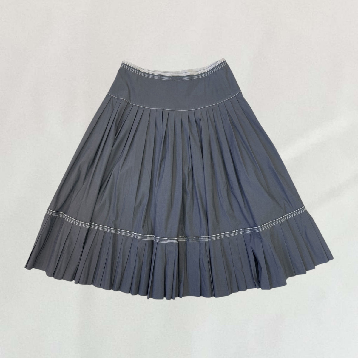 Vintage grey Prada pleated maxi skirt