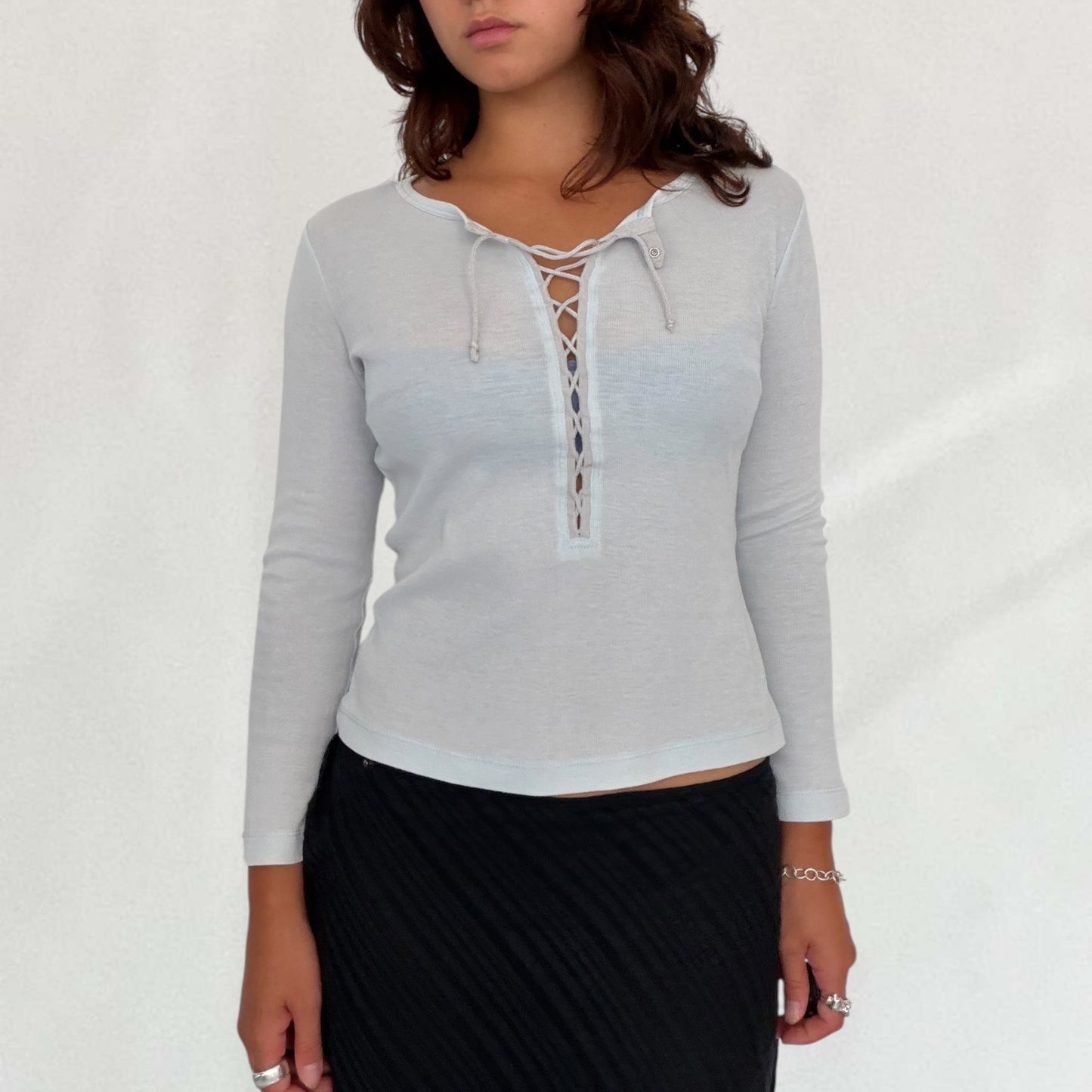 Prada lace up top