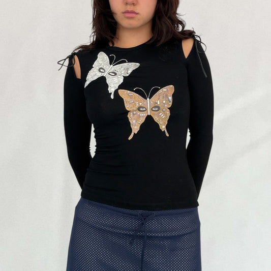 Roberto Cavalli moth print top