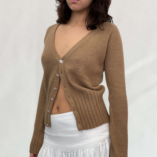 Vintage brown Dolce & Gabbana button-up cardigan