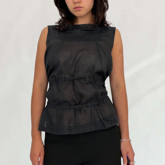 Marithé + François Girbaud tie-back blouse