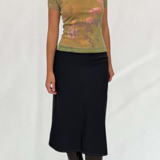 Vintage black Cop Copine midi skirt