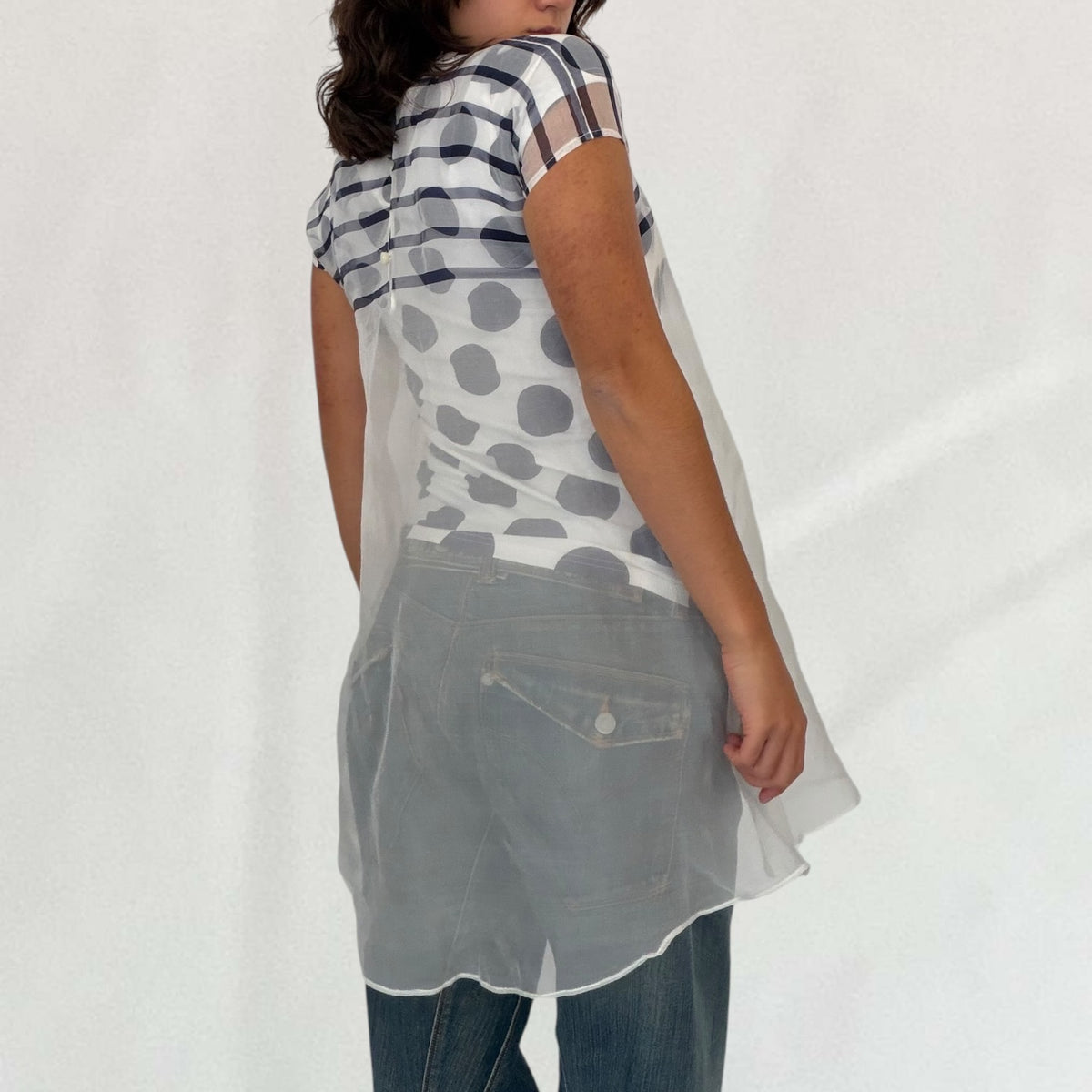 Jean Paul Gaultier polka dot layered top
