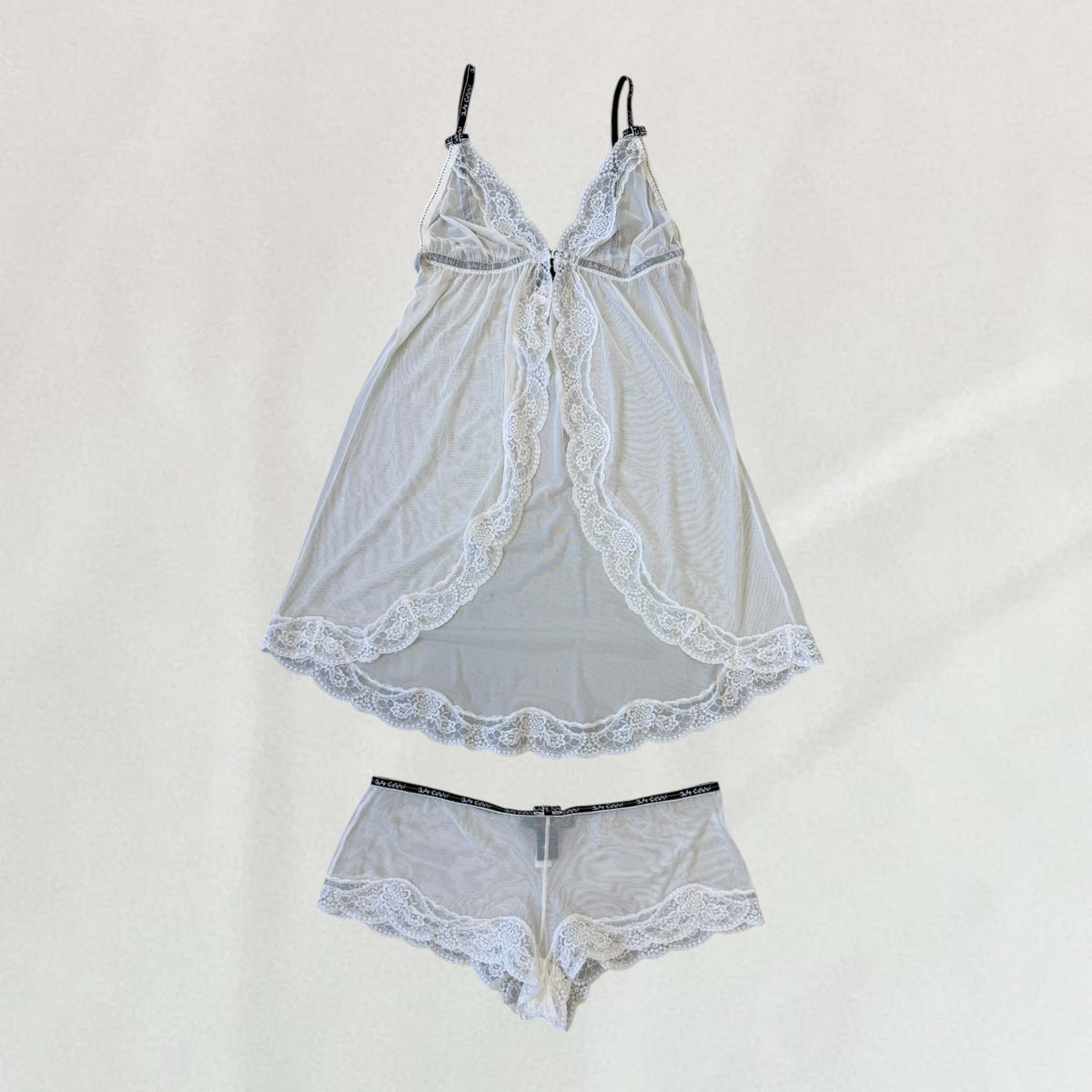 Roberto Cavalli sheer top and shorts set