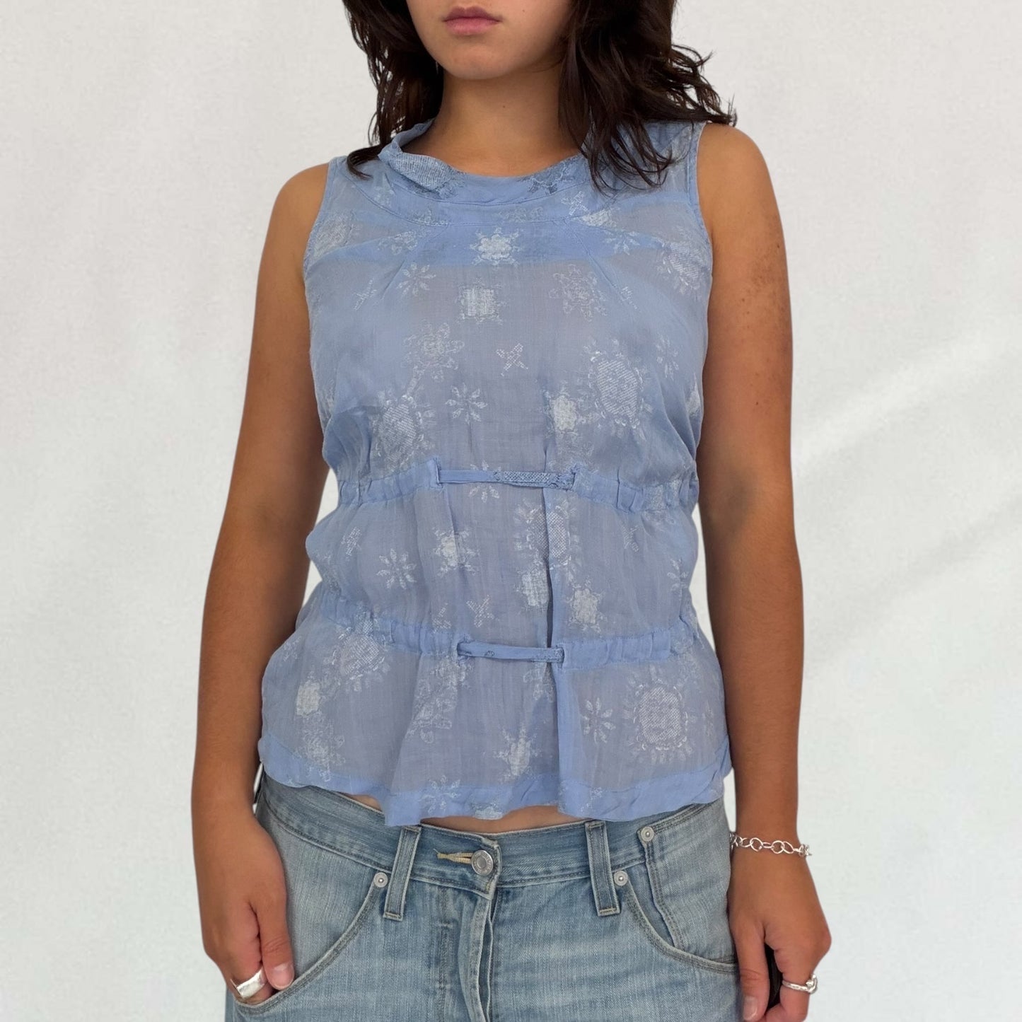 Marithé + François Girbaud tie up blouse