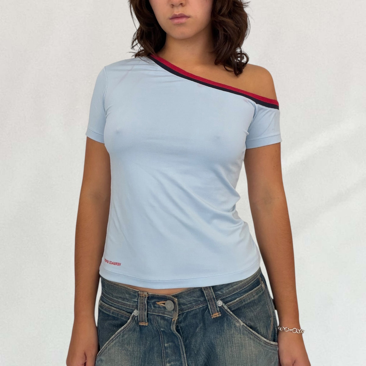Versace off the shoulder T-shirt