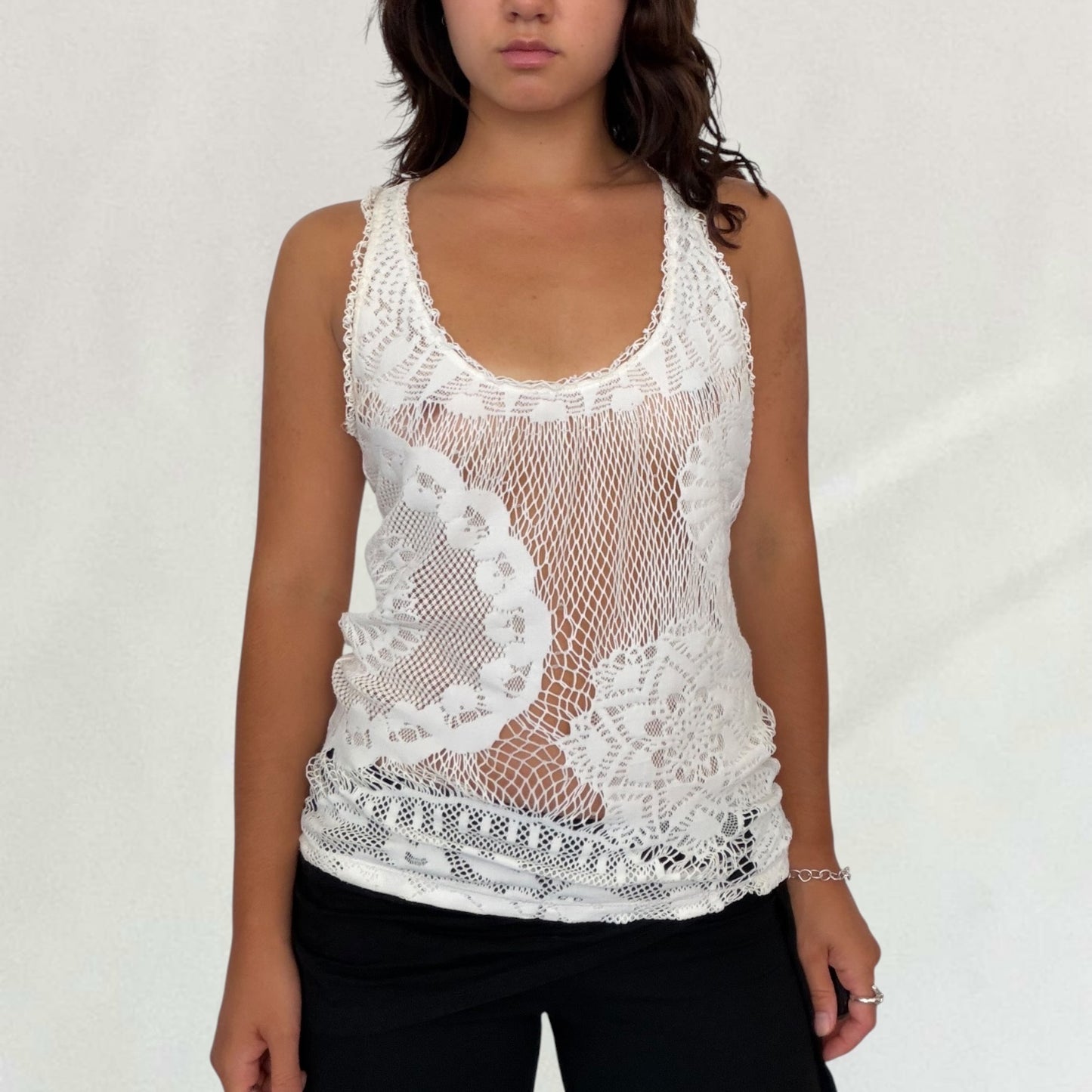 Jean Paul Gaultier doily tank top