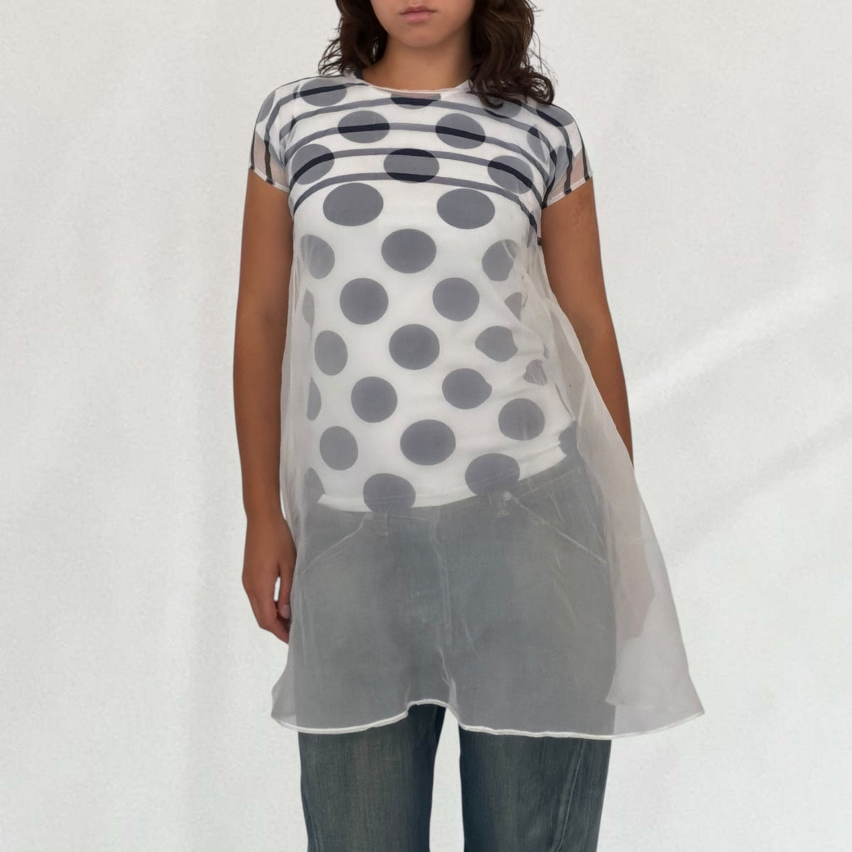 Jean Paul Gaultier polka dot layered top