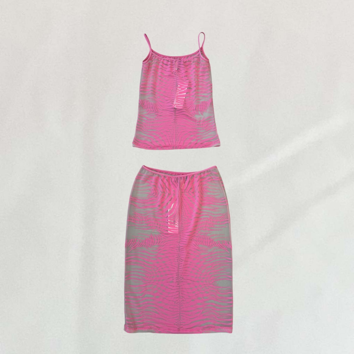 Roberto Cavalli zebra print top & skirt set