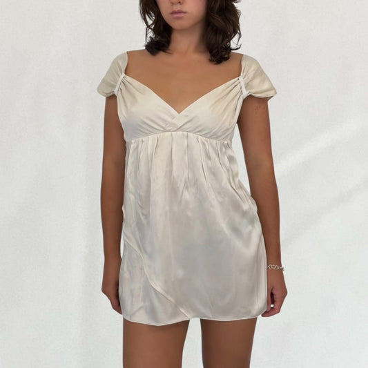 Vintage cream Miu Miu satin baby doll top