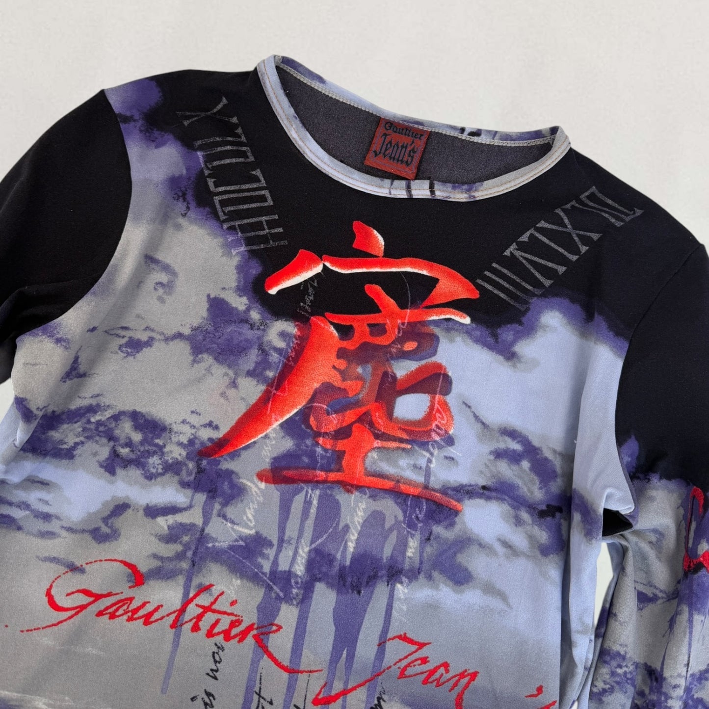 Jean Paul Gaultier gothic print top