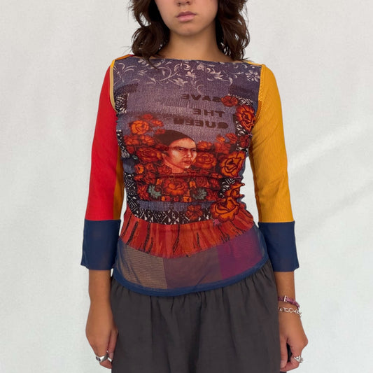 Save The Queen graphic print top