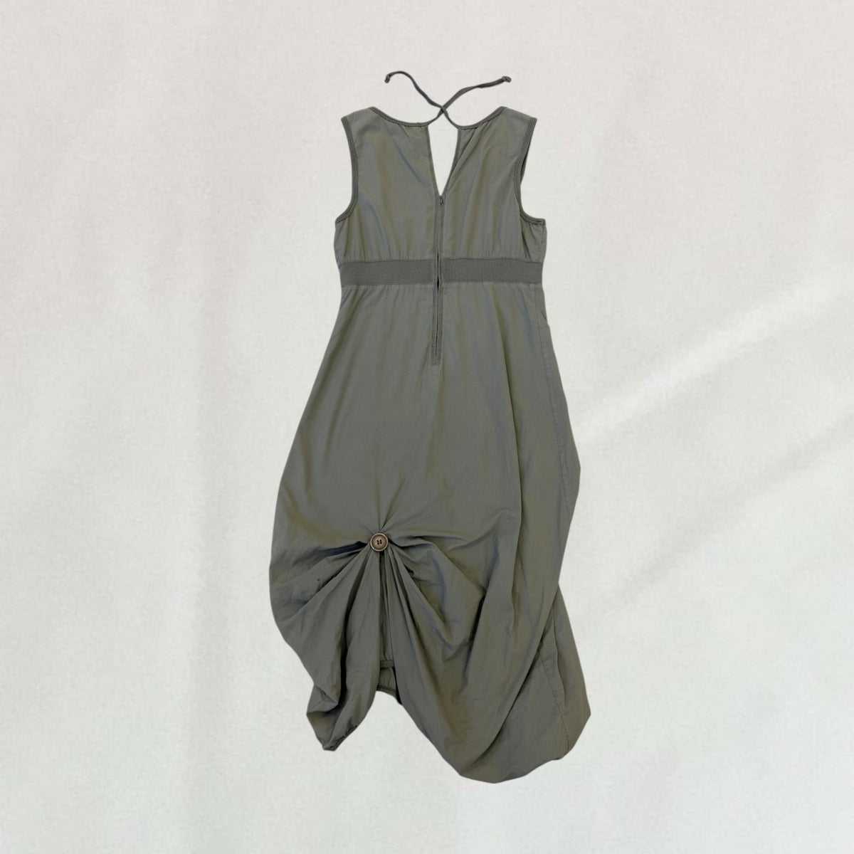 Vintage Cop Copine khaki green button midi dress – Vival Studios