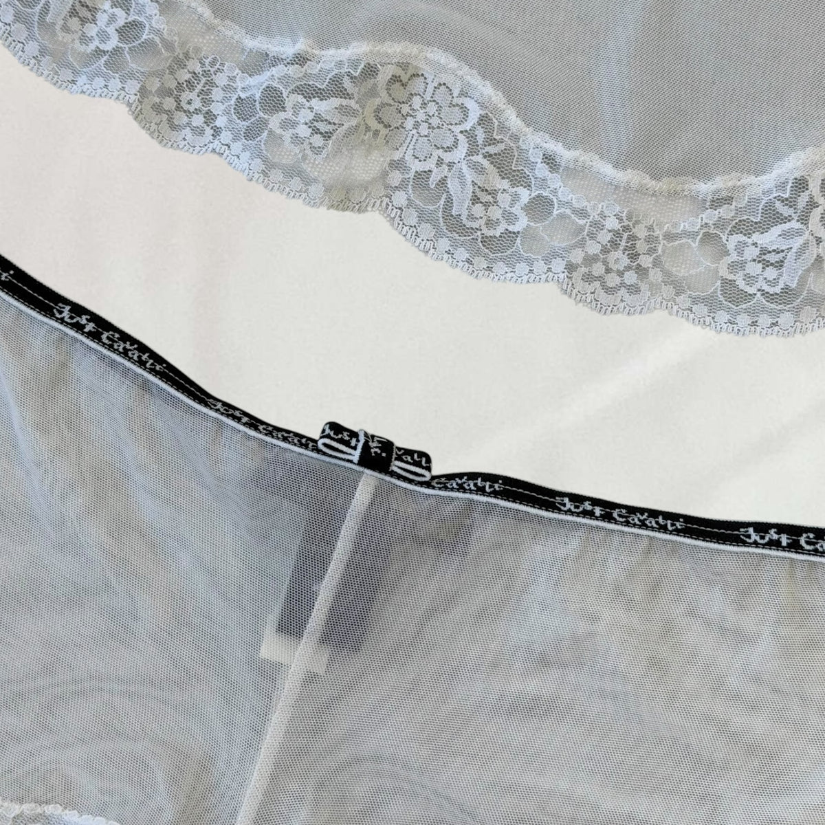 Roberto Cavalli sheer top and shorts set