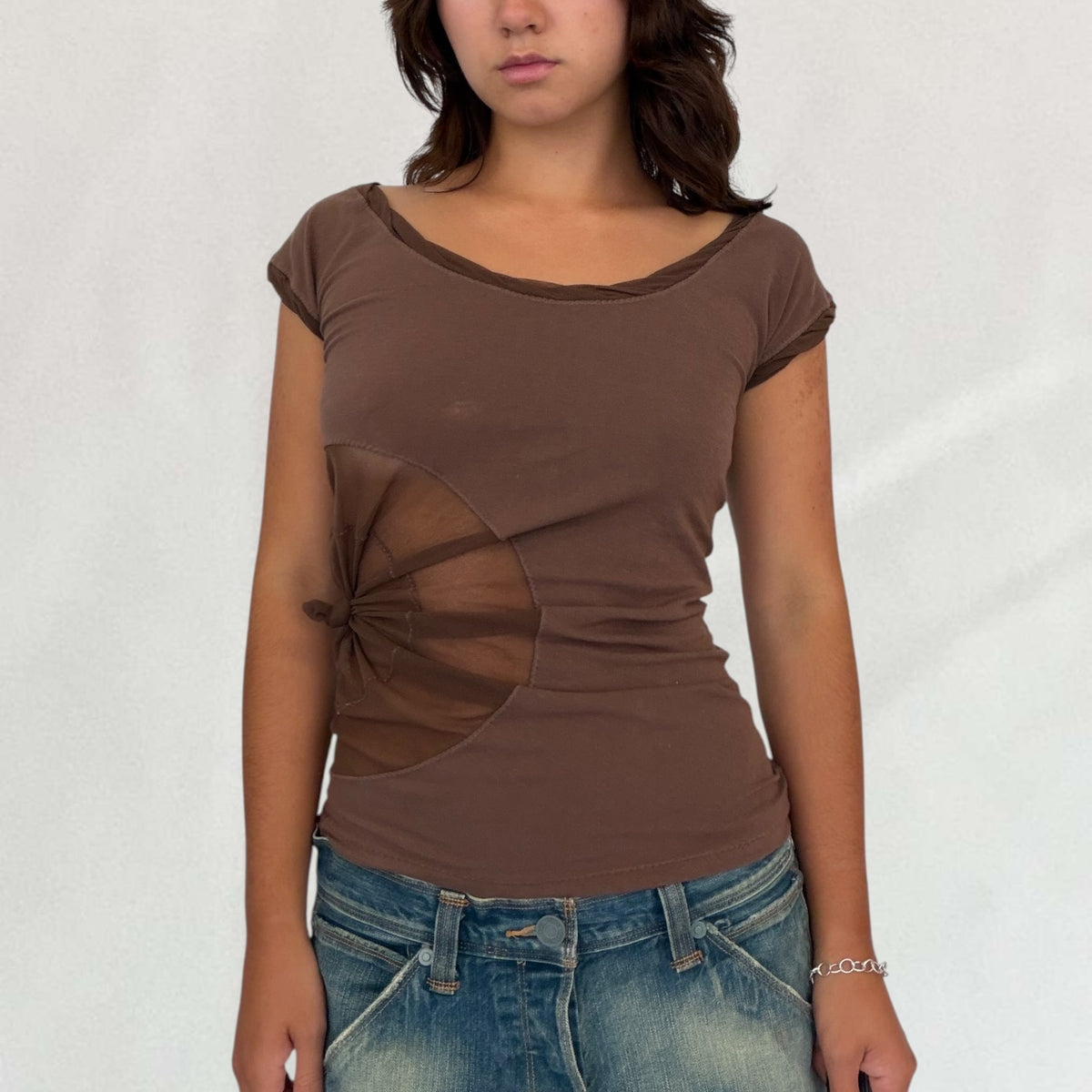 Jean Paul Gaultier mesh detail T-shirt