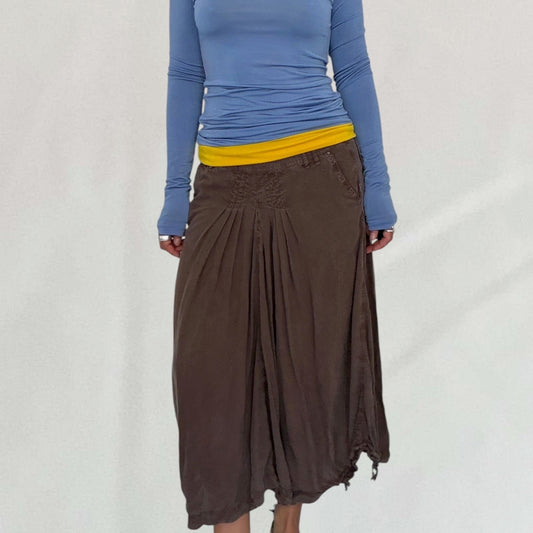Vintage Cop Copine brown midi skirt capris – Vival Studios