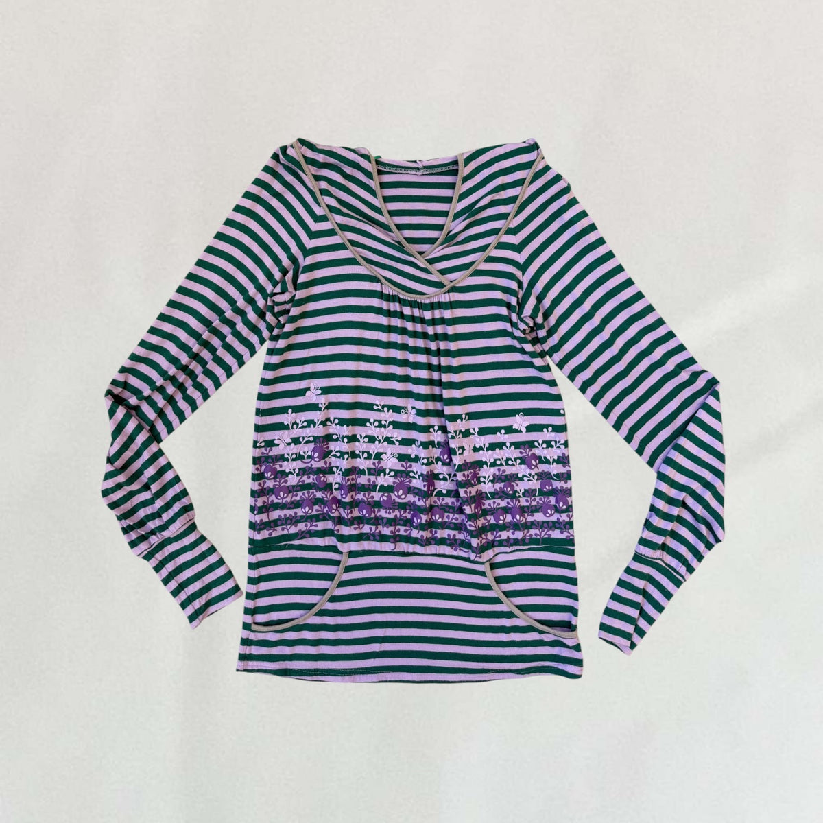Copine striped hooded top