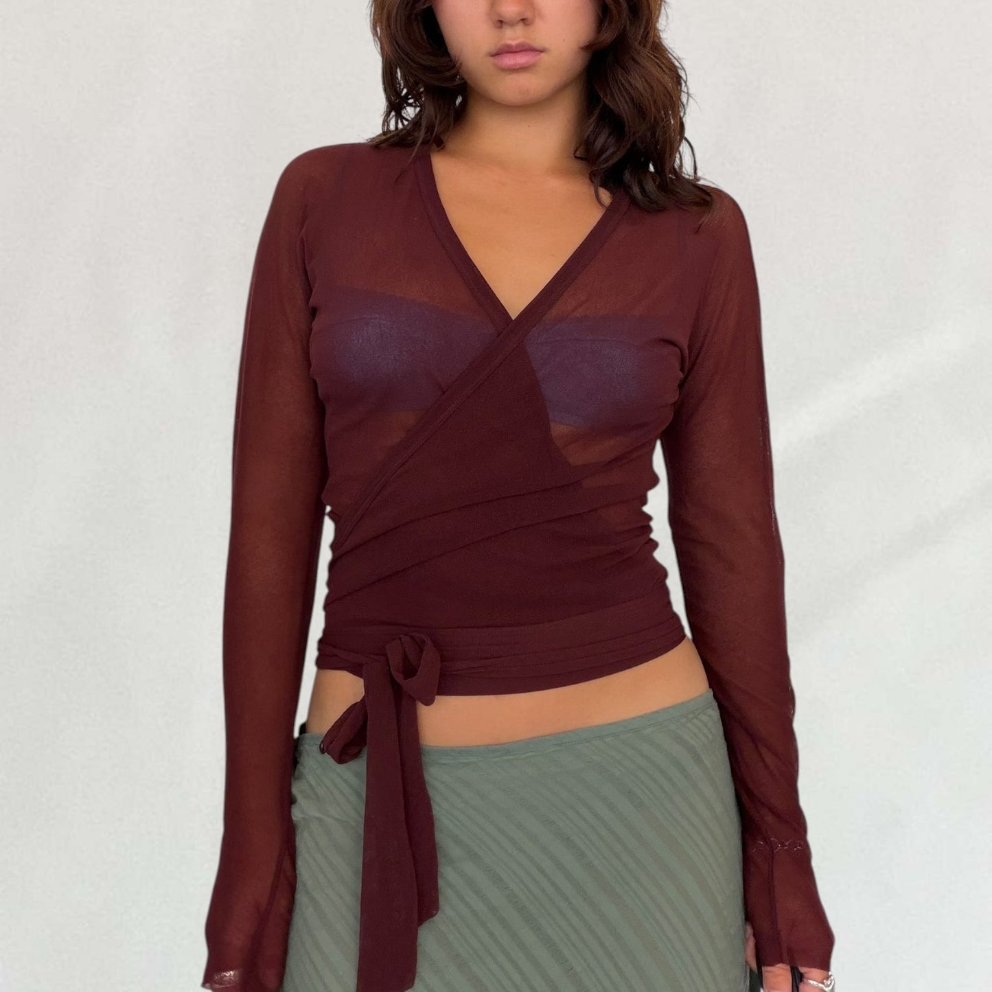 Jean Paul Gaultier mesh wrap top