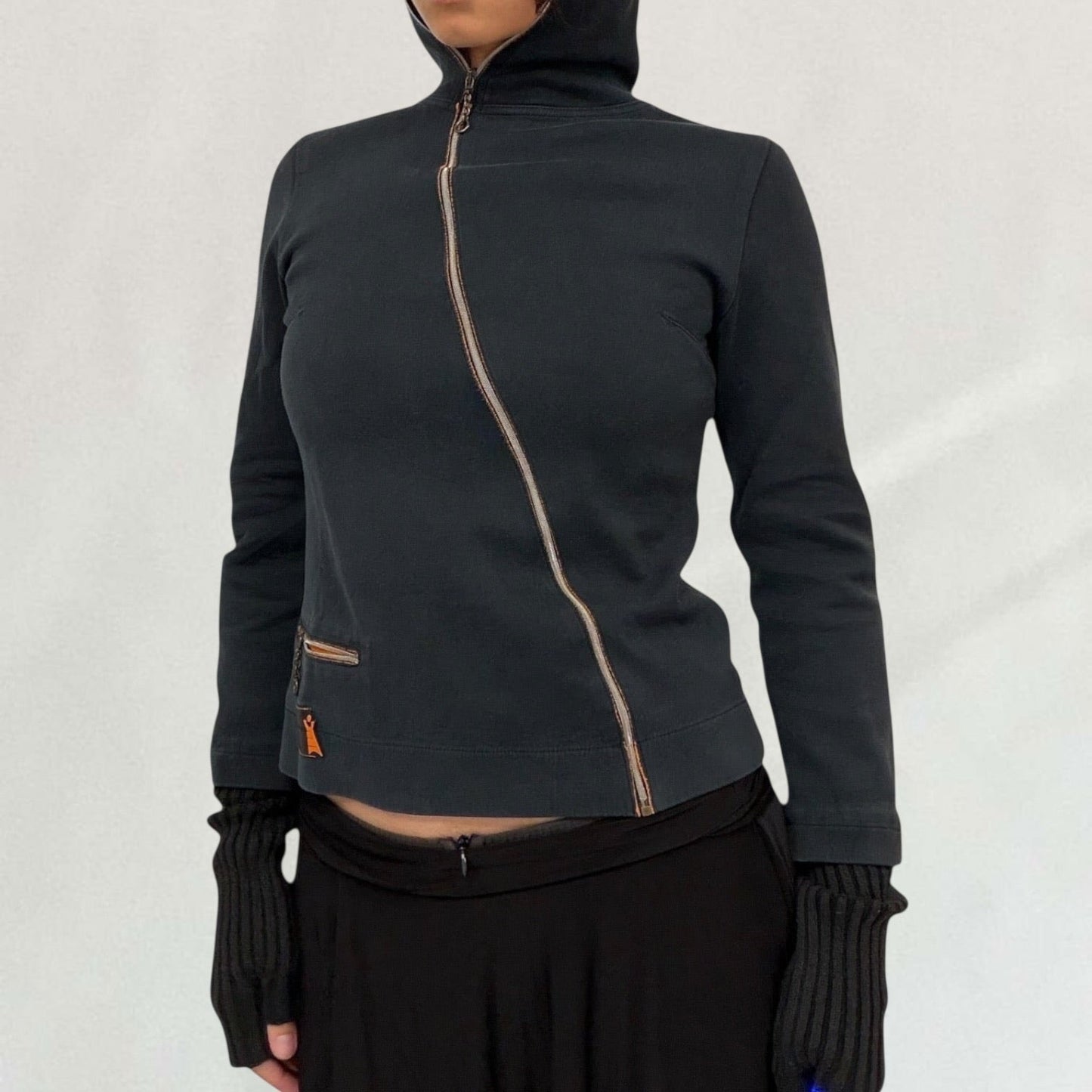Cop Copine asymmetric zip up jumper