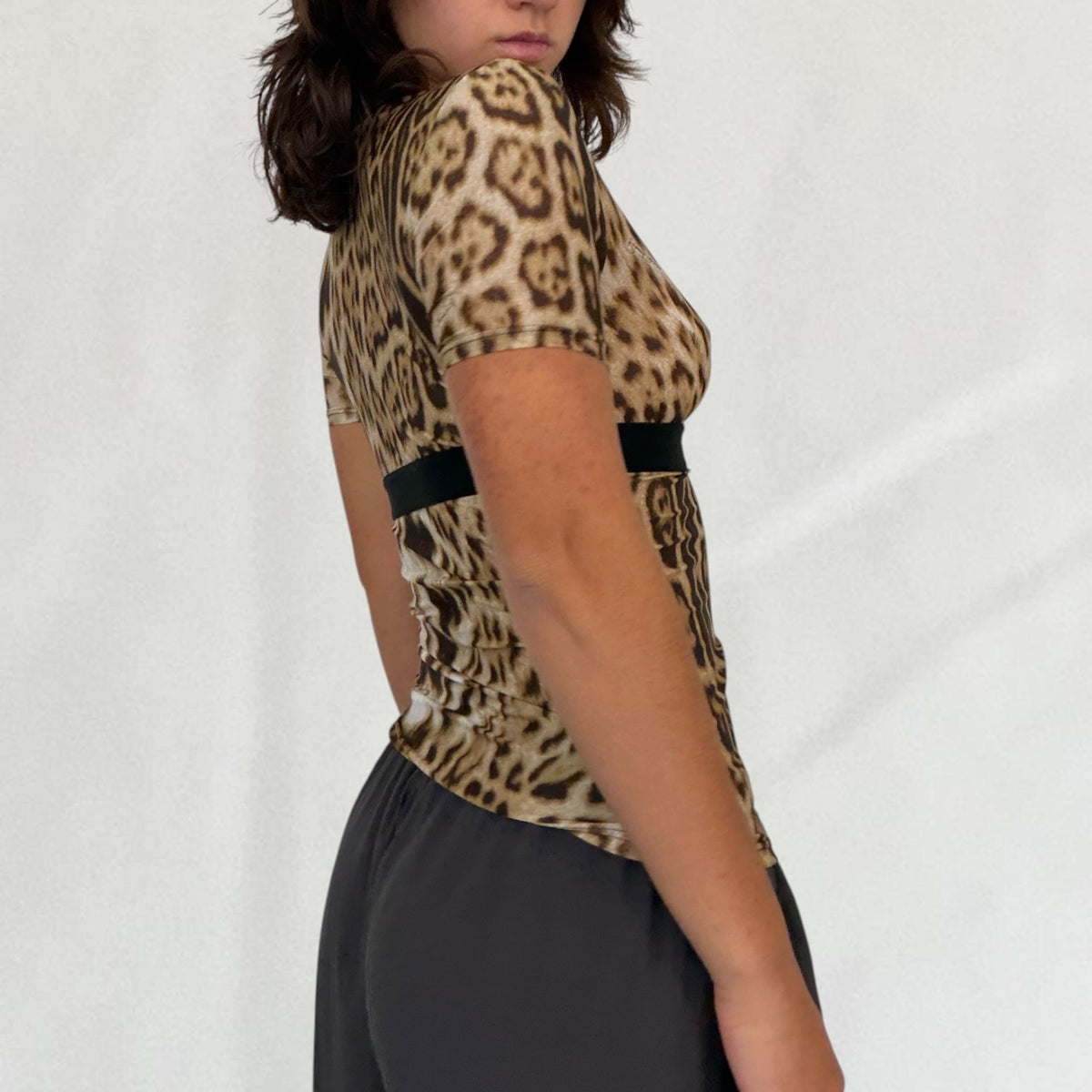 Brown Roberto Cavalli leopard print T-shirt