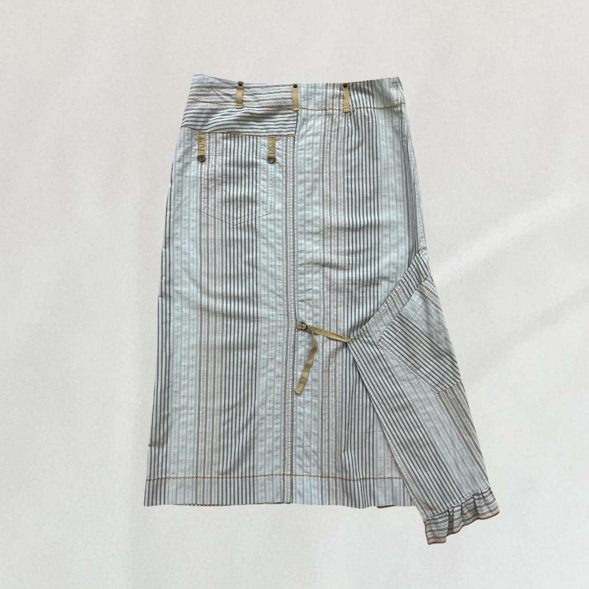 Vintage blue Cop Copine pinstripe midi skirt