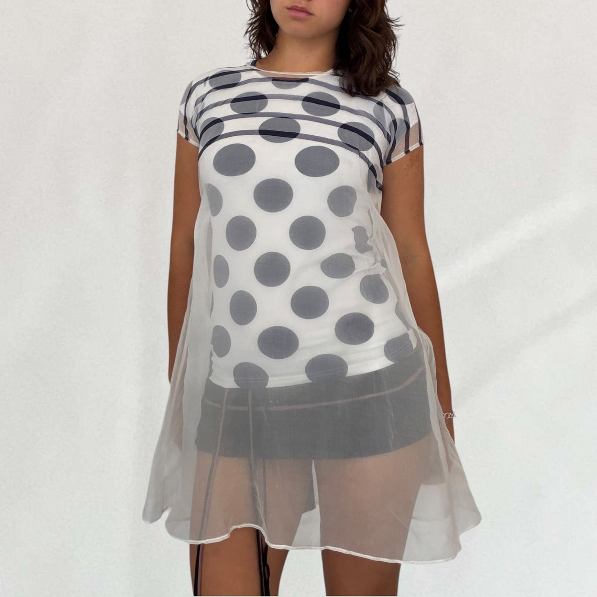 Jean Paul Gaultier polka dot layered top