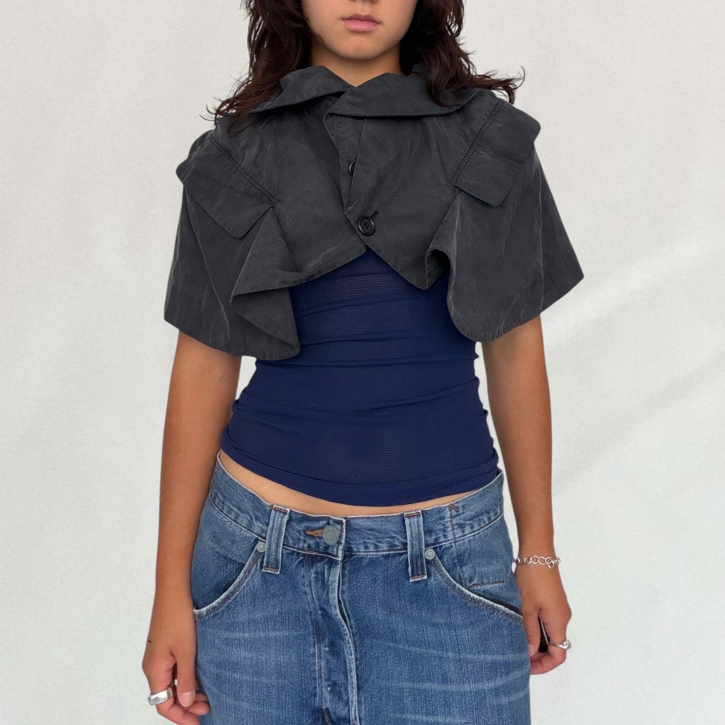 Moschino cropped poncho