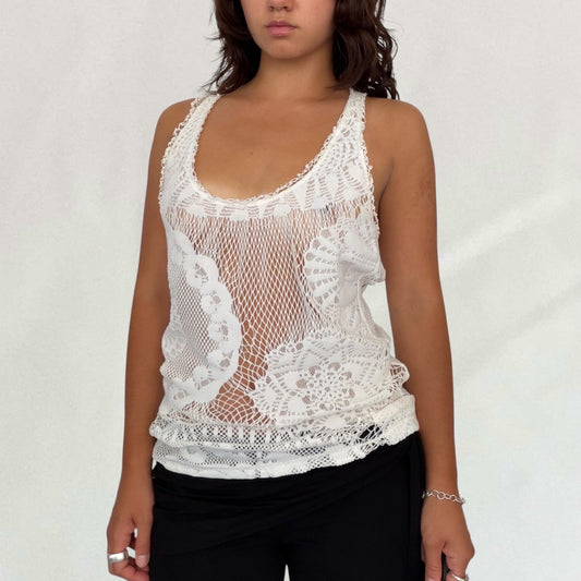 Jean Paul Gaultier doily tank top
