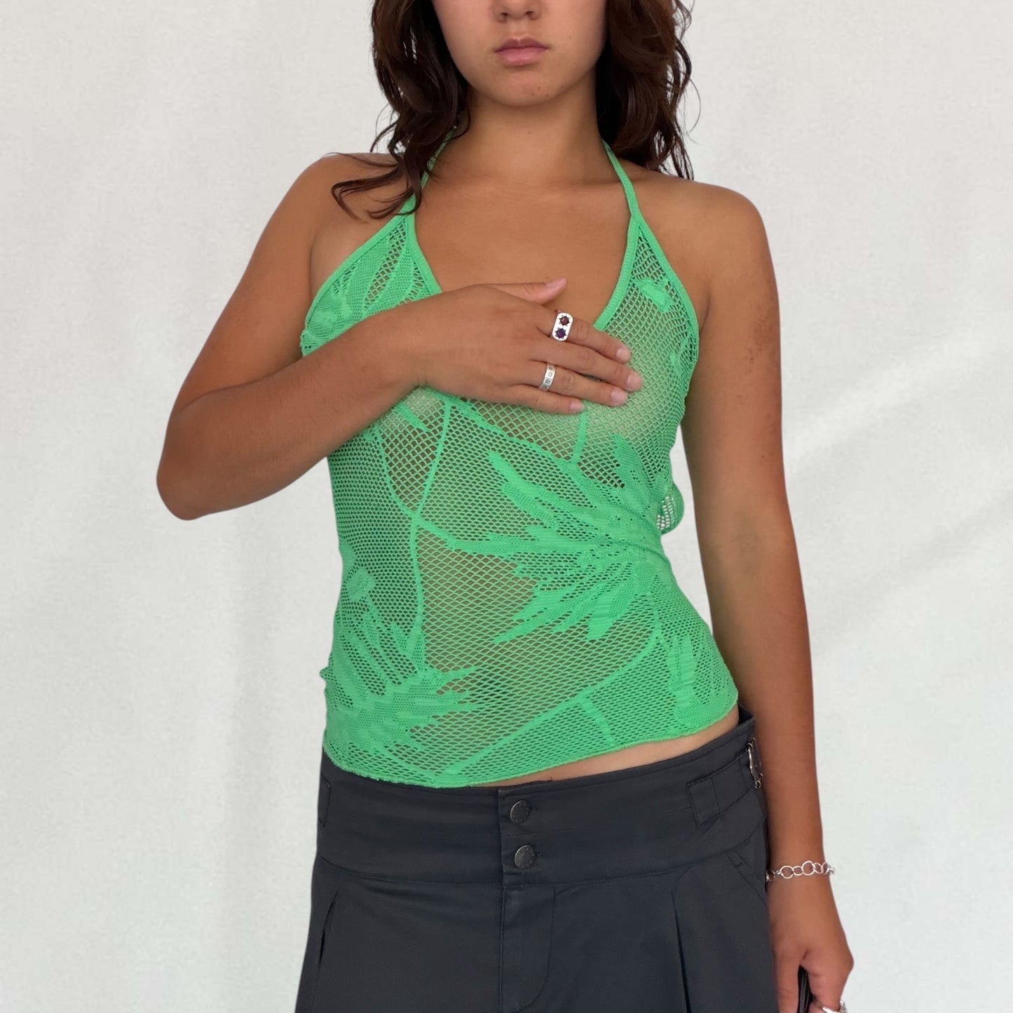 Diesel netted backless halter neck top