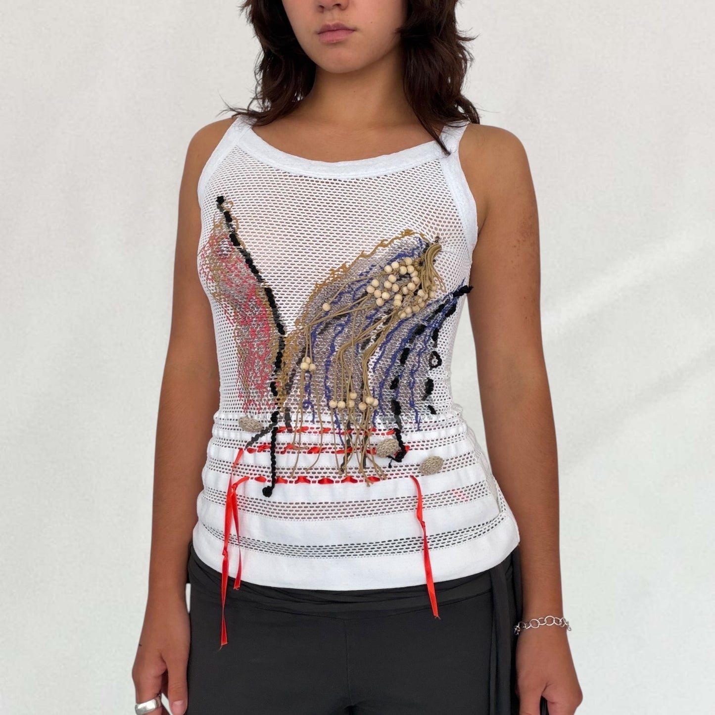 Save The Queen fishnet tank