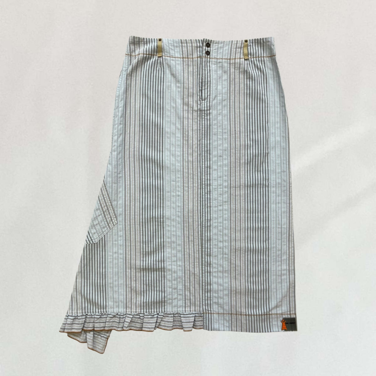 Vintage blue Cop Copine pinstripe midi skirt