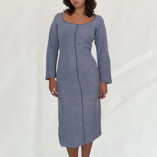 Jean Paul Gaultier denim maxi dress, button up back