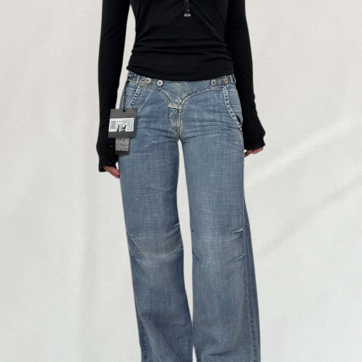 Marithé + François Girbaud buckle jeans