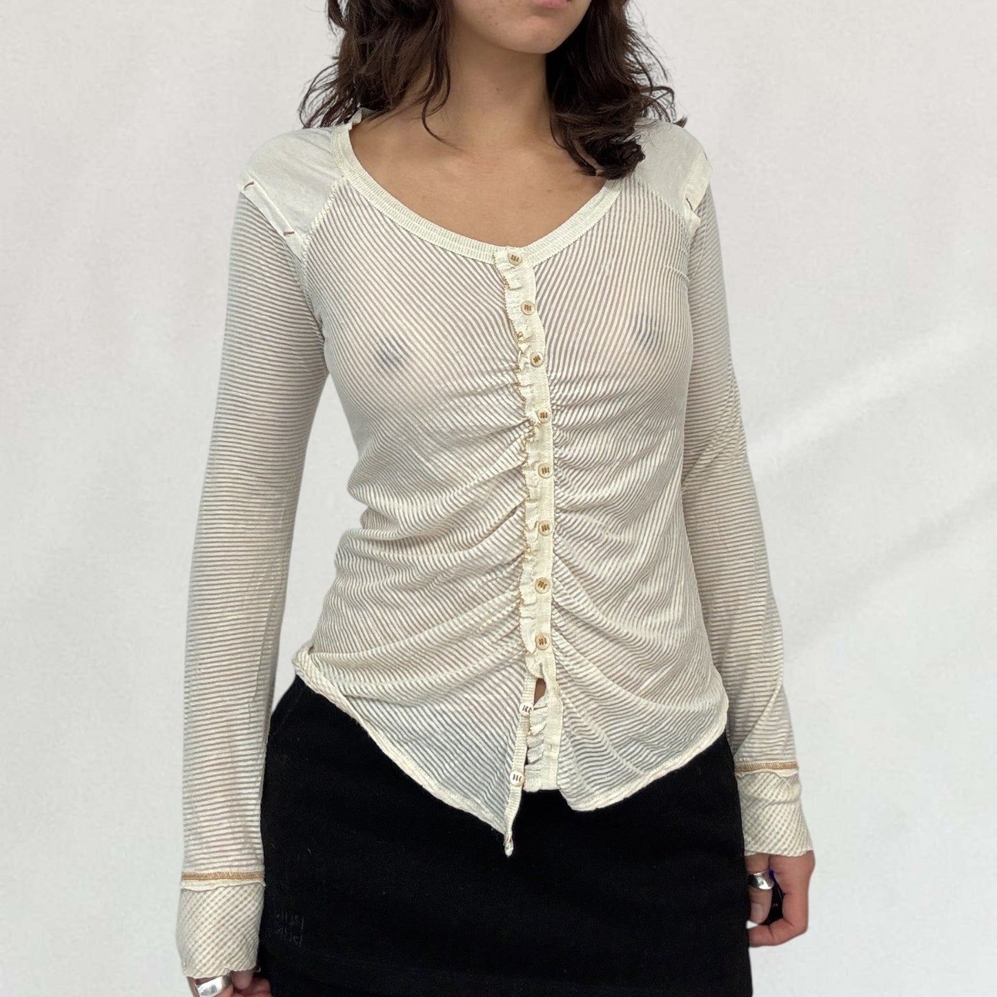 Marithé + François Girbaud sheer striped cardigan