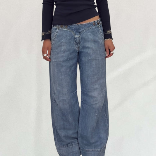 Marithé + François Girbaud buckle jeans