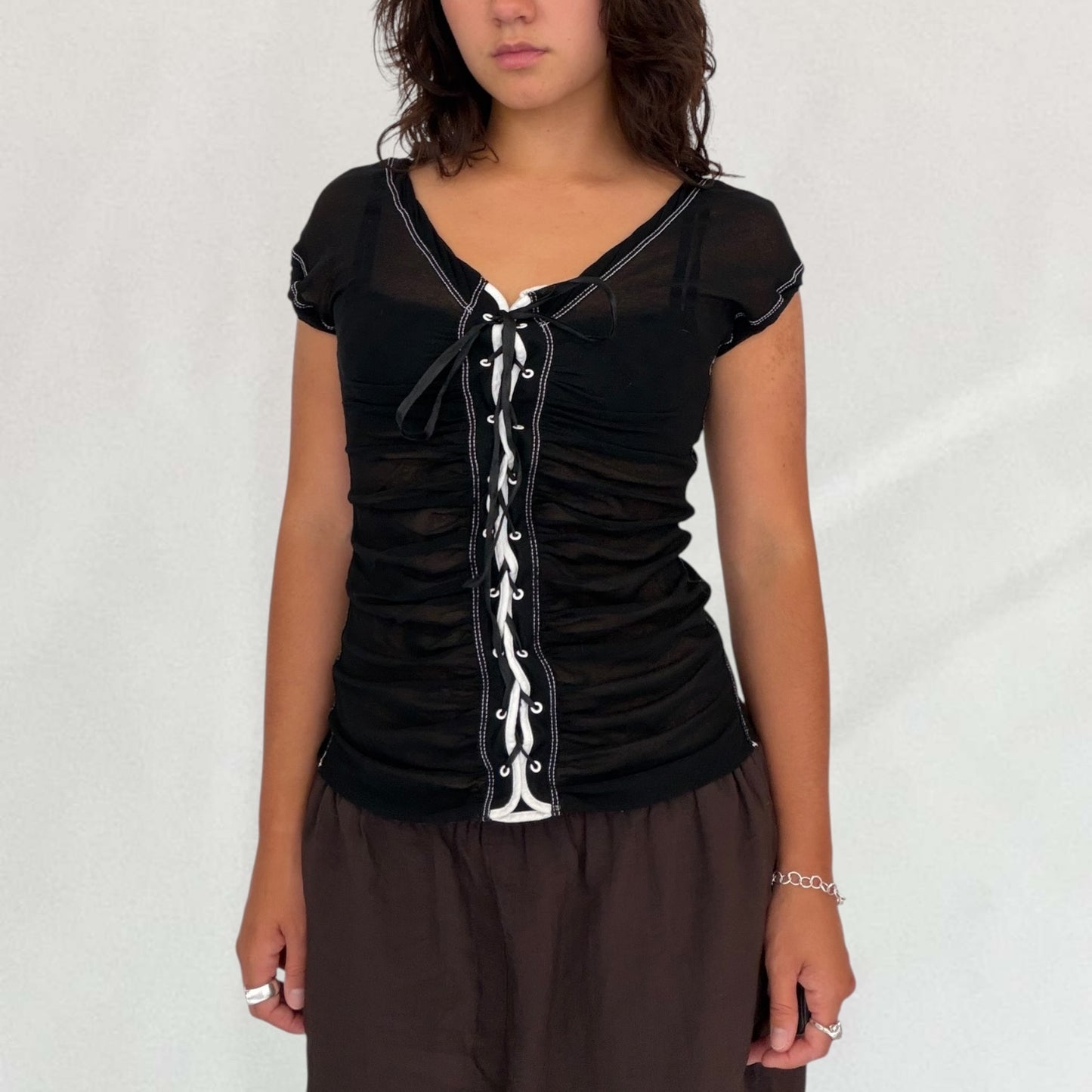 Jean Paul Gaultier lace up T-shirt