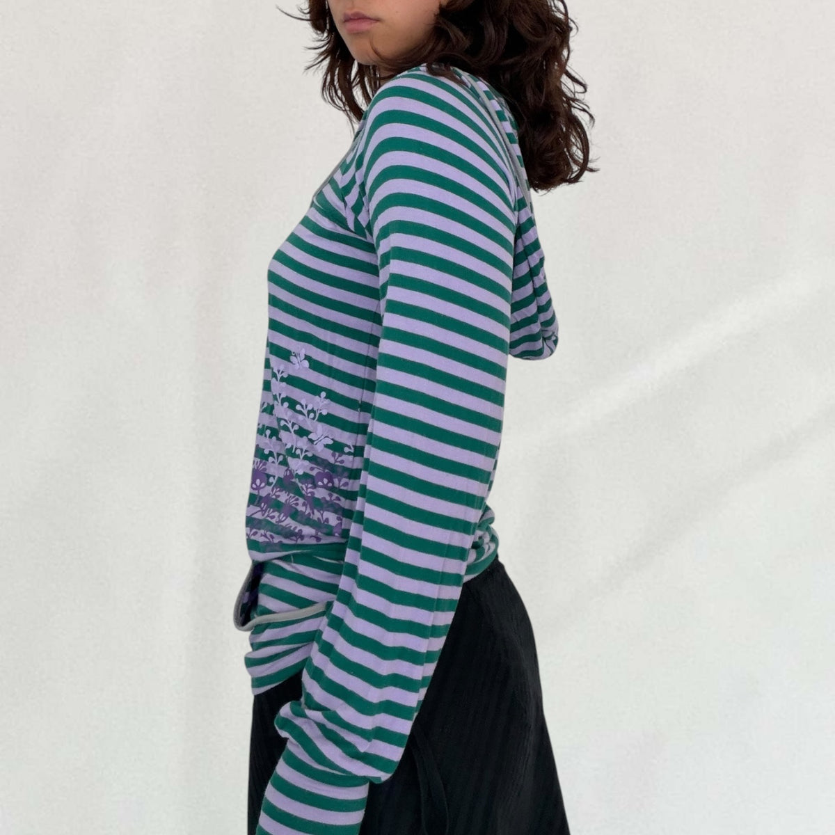 Copine striped hooded top