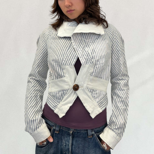 Vintage white and blue Vivienne Westwood striped jacket