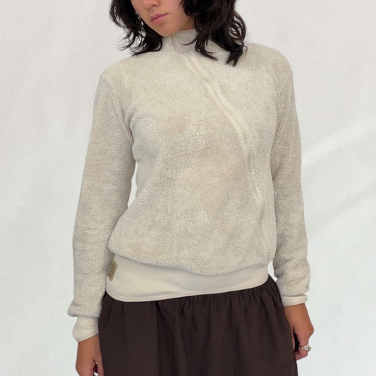 Vintage Cop Copine white zip-up fur jumper – Vival Studios