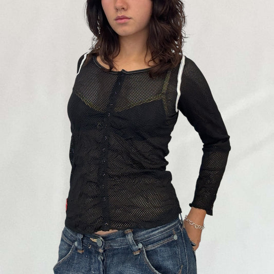 Marithé + François Girbaud netted cardigan