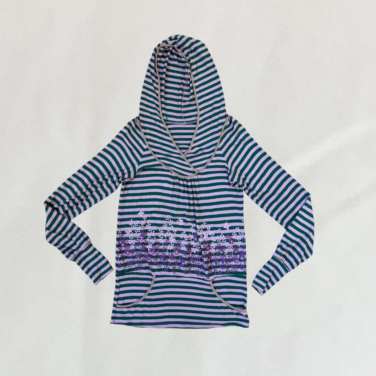 Copine striped hooded top