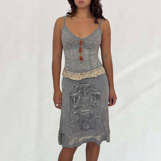 Vintage grey Save The Queen midi dress