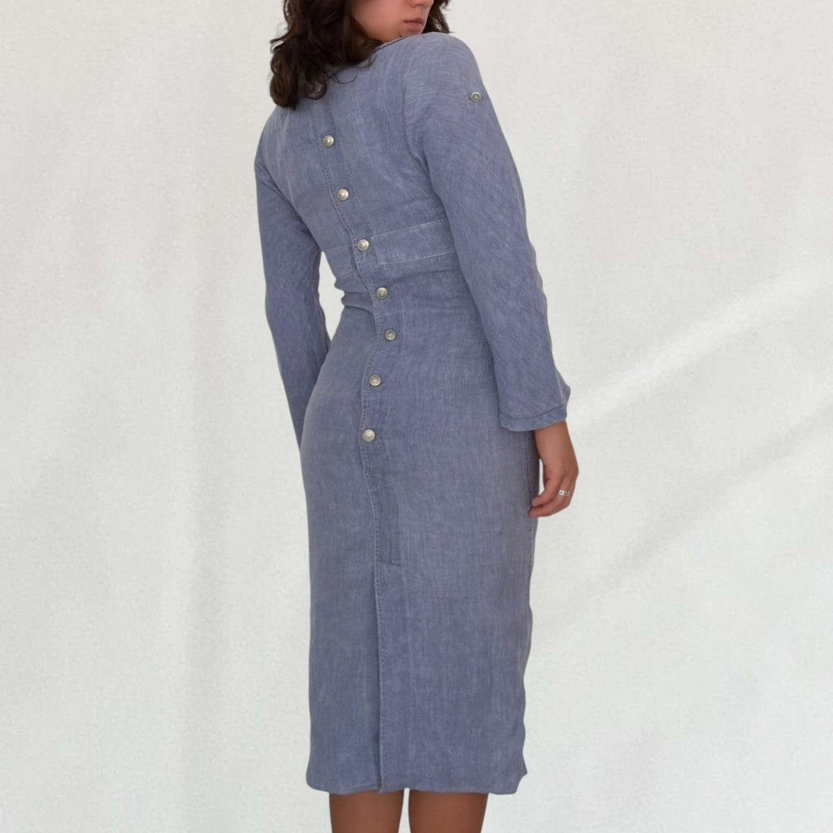 Jean Paul Gaultier denim maxi dress, button up back