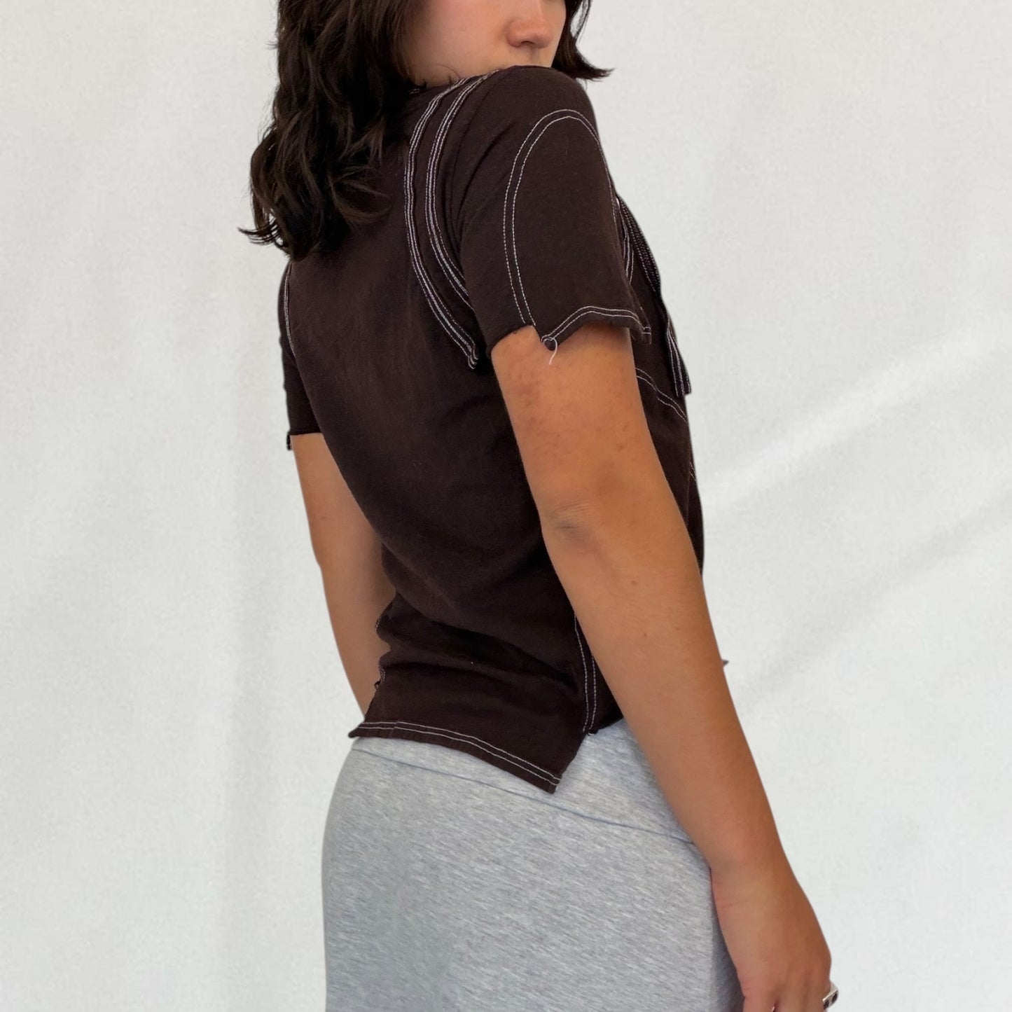 Marithé + François Girbaud contrast stitch T-shirt
