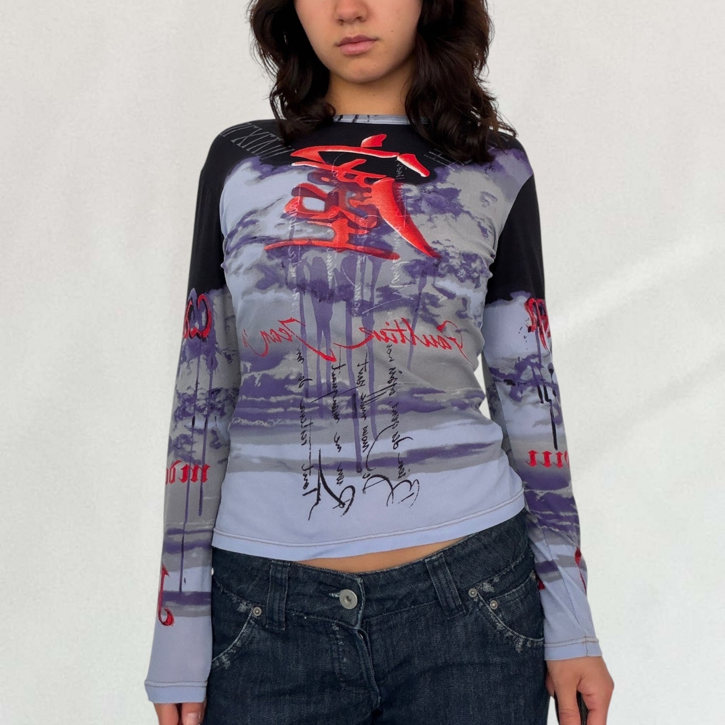 Jean Paul Gaultier gothic print top