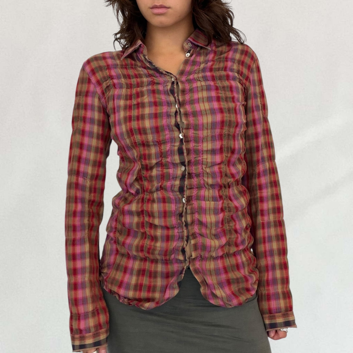 Marithé + François Girbaud plaid shirt