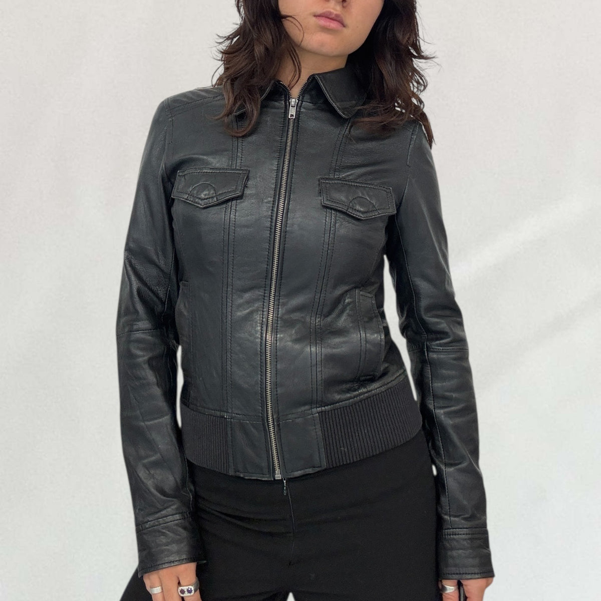 Vintage black Miu Miu leather jacket