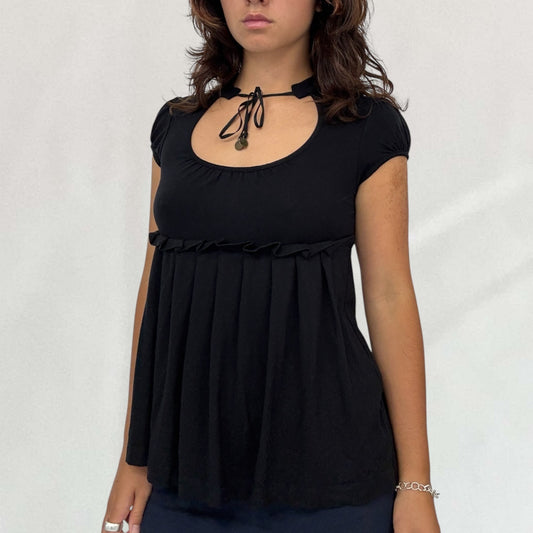 Cop Copine pleated keyhole T-shirt