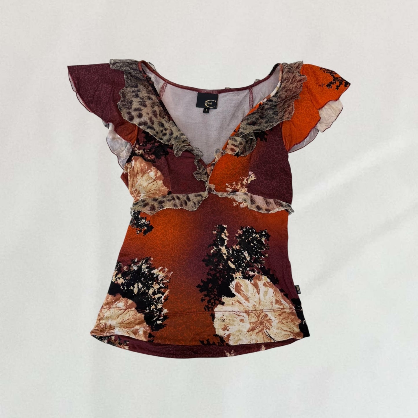 Roberto Cavalli ruffle T-shirt